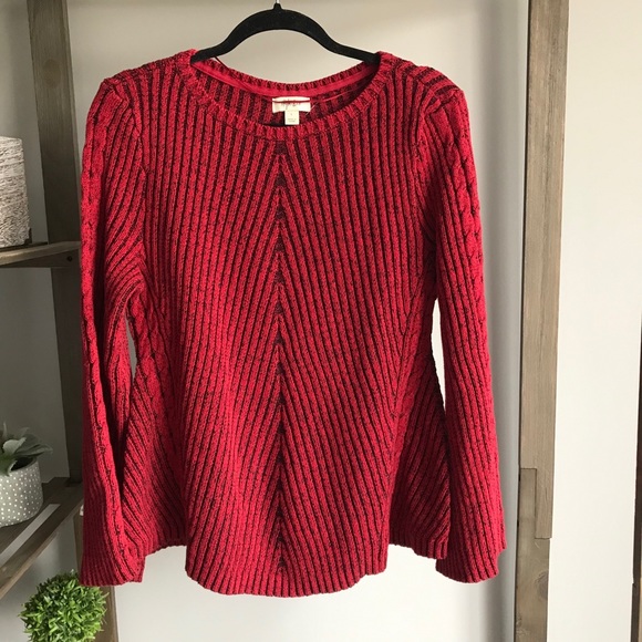 Style & Co Red Ribbed Cozy Sweater - Picture 6 of 8